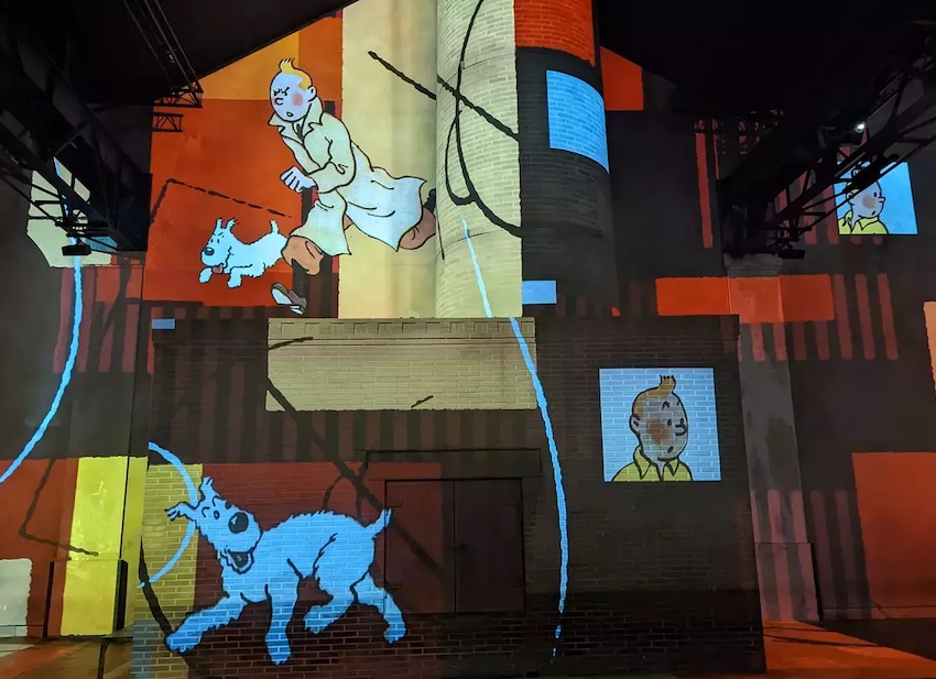 Tintin à l’Atelier des Lumières